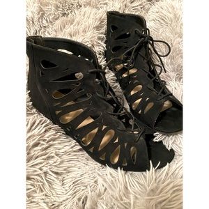 Lace up wedges